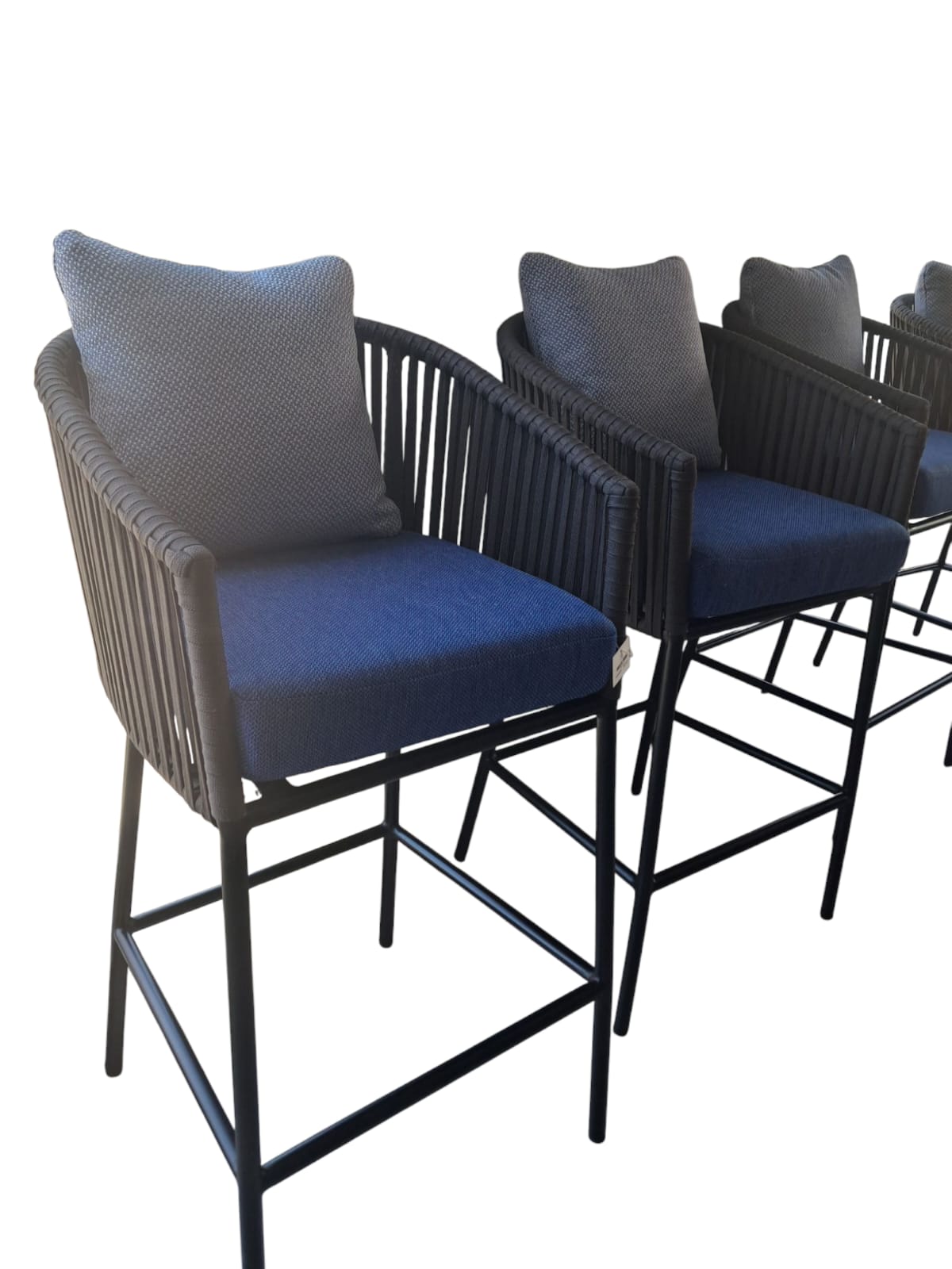 Stylish Rope-Woven Bar Chair