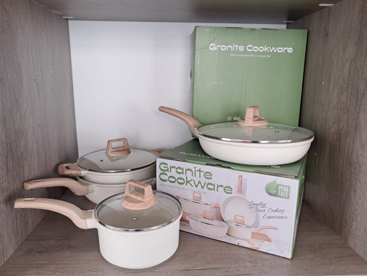 Die-Cast Aluminium Granite Cookware Set – Non-Stick Ceramic Coating