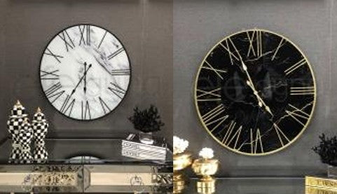 Yuvarlak Marble Patterned Wall Clock