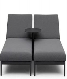 Outdoor Black Side Table with Aluminium Frame