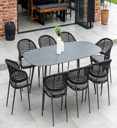 Outdoor Dining Set – Table + 8 Chairs
