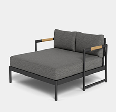 Outdoor Daybed with Teak Accents