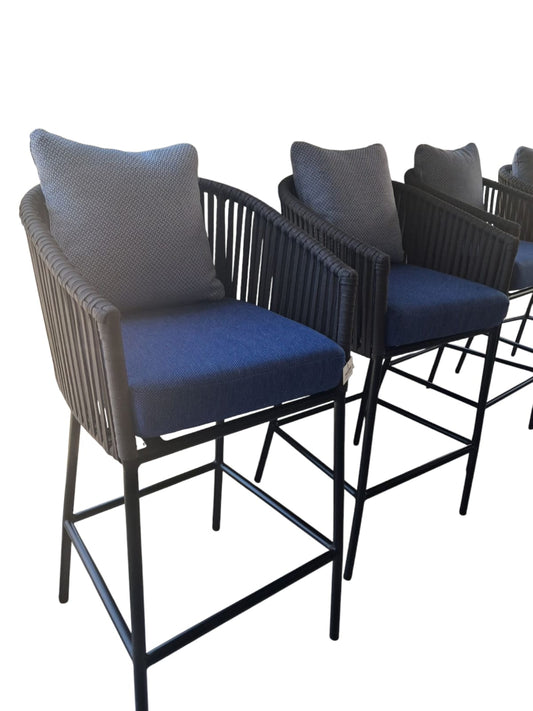 Stylish Rope-Woven Bar Chair