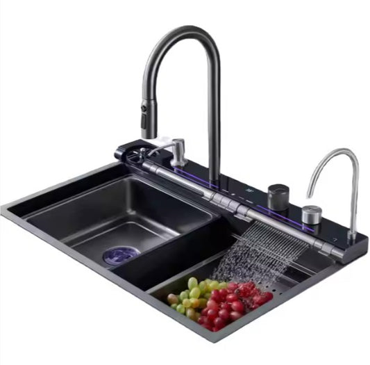 BlueWhale Kitchen Sink Set – Charcoal Grey Stainless Steel