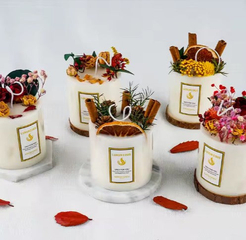 Handmade Dried Flower Aromatherapy Candle
