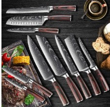 Professional Japanese-Style Damascus Kitchen 8 Knife Set – Chef Knife